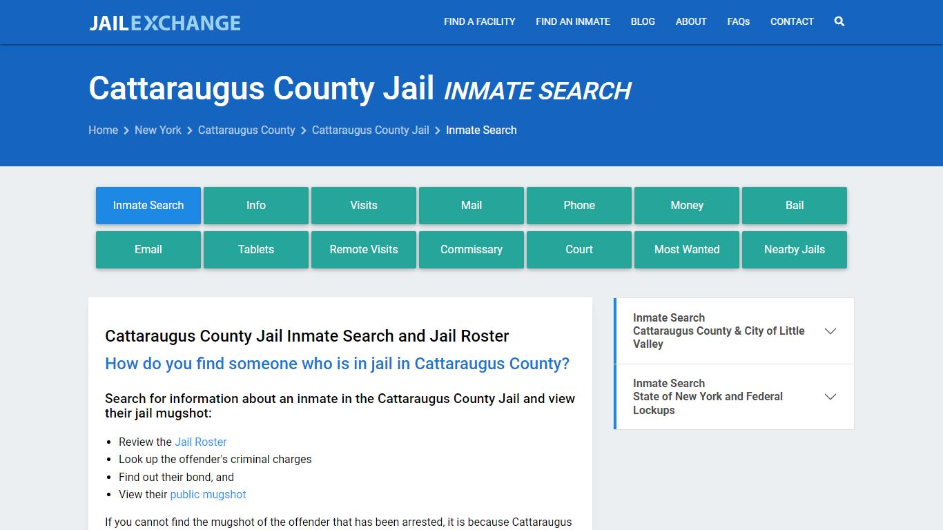 Inmate Search: Roster & Mugshots - Cattaraugus County Jail, NY